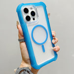 غطاء هاتف شفاف مطفي هجين من TPU وPC مع MagSafe 3 في 1، لهواتف iPhone 15 Pro Max، iPhone 15 Pro، iPhone 15 Plus، iPhone 15، iPhone 14 Plus، iPhone 14، iPhone 14 Pro، iPhone 14 Pro Max