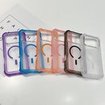 غطاء هاتف شفاف مطفي هجين من TPU وPC مع MagSafe 3 في 1، لهواتف iPhone 15 Pro Max، iPhone 15 Pro، iPhone 15 Plus، iPhone 15، iPhone 14 Plus، iPhone 14، iPhone 14 Pro، iPhone 14 Pro Max