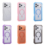 غطاء هاتف شفاف مطفي هجين من TPU وPC مع MagSafe 3 في 1، لهواتف iPhone 17 Pro Max، iPhone 17 Pro، iPhone 17، iPhone Air، iPhone 16 Pro Max، iPhone 16 Pro، iPhone 16 Plus، iPhone 16