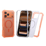 غطاء هاتف شفاف مطفي هجين من TPU وPC مع MagSafe 3 في 1 مع حزام معصم، لهواتف iPhone 17 Pro Max، iPhone 17 Pro، iPhone 17، iPhone Air، iPhone 16 Pro Max، iPhone 16 Pro، iPhone 16 Plus، iPhone 16