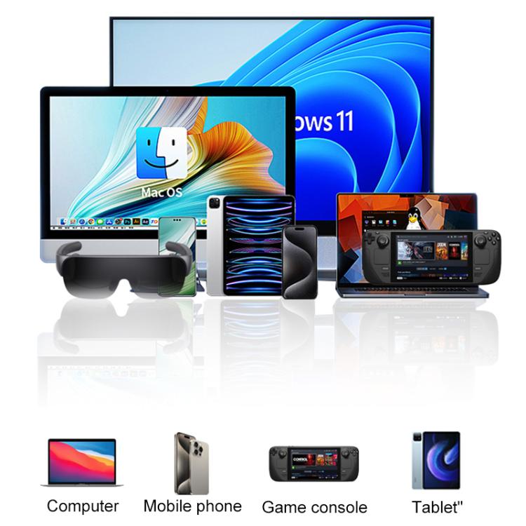محول شحن نظارات AR V77G 4K 60Hz USB-C / Type-C إلى مزدوج Type-C، PD 100W، USB 3.0