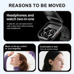 D12 شاشة TFT بحجم 2.01 بوصة ساعة ذكية بلوتوث وسماعة 2 في 1 تدعم المكالمات اللاسلكية