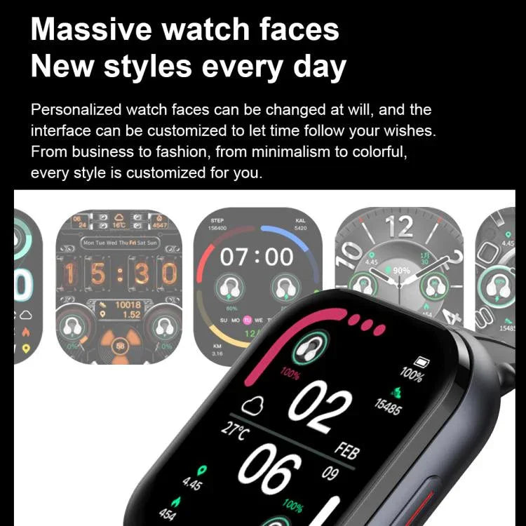 D12 شاشة TFT بحجم 2.01 بوصة ساعة ذكية بلوتوث وسماعة 2 في 1 تدعم المكالمات اللاسلكية