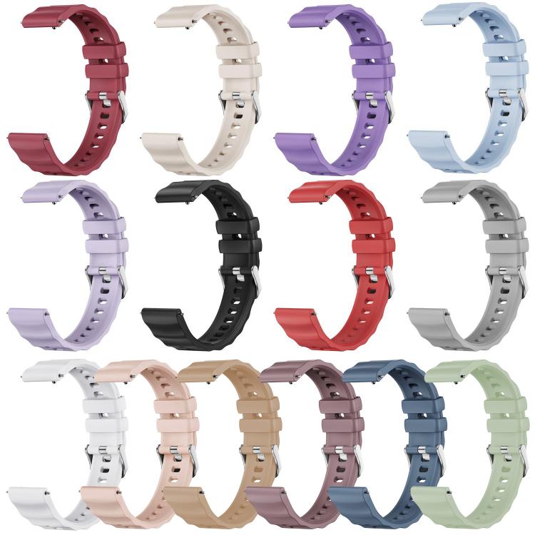 xDfind Quick Release Spring Bar Silver Buckle Solid Color Silicone Watch Band, For Huawei Watch GT 6 / 5 / 4 41mm