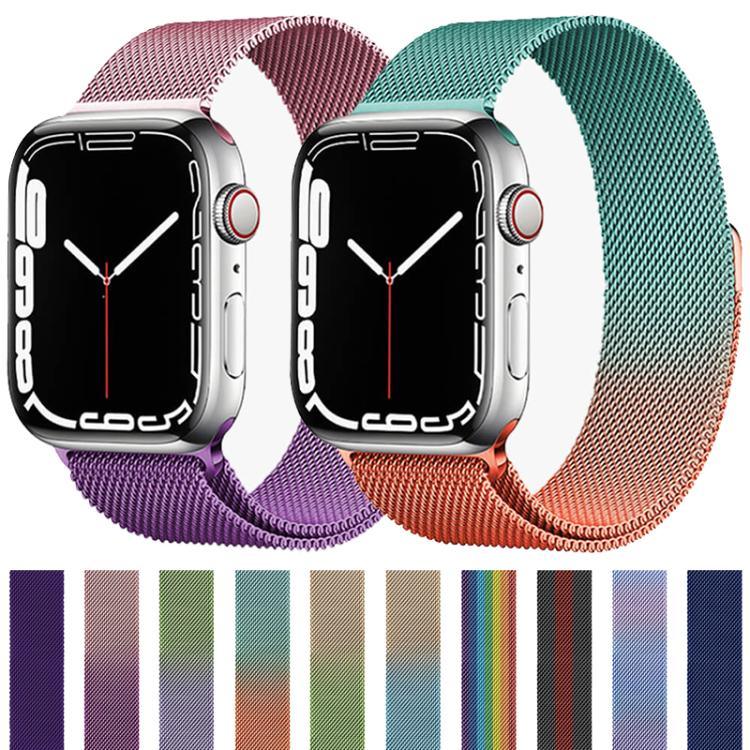 سوار ساعة فولاذي مقاوم للصدأ مغناطيسي بحلقة ميلانيزية من xDfind، لساعات آبل 42 / 44 / 45 / 46 / 49مم، لساعات آبل 38 / 40 / 41 / S11 42مم