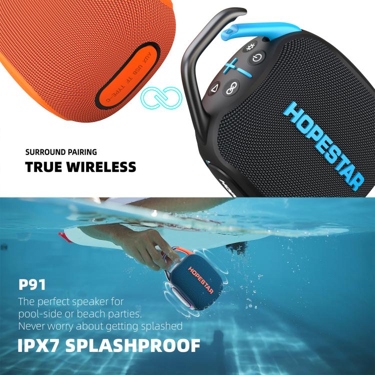 مكبر صوت بلوتوث مقاوم للماء IPX7 بقوة 15 واط من HOPESTAR P91 للاستخدام الخارجي