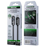 كابل بيانات شحن سريع مع شاشة رقمية WK WDC-104 Raython 2 بقوة 30 واط من نوع Type-C إلى 8 دبابيس، الطول: 1.2م، WDC-104