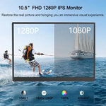 شاشة محمولة IPS بحجم 10.5 بوصة مع HD / توصيل Type-C، قابس أمريكي، 10.5 بوصة