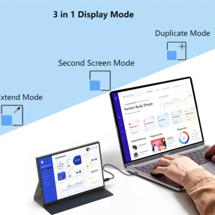 شاشة محمولة IPS بحجم 10.5 بوصة مع HD / توصيل Type-C، قابس أمريكي، 10.5 بوصة