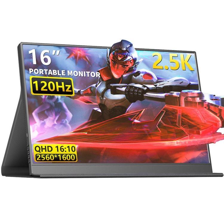 شاشة محمولة 16 بوصة بدقة 2.5K بمعدل تحديث 120 هرتز لشاشة ألعاب موسعة، 16 بوصة 2.5K 120Hz
