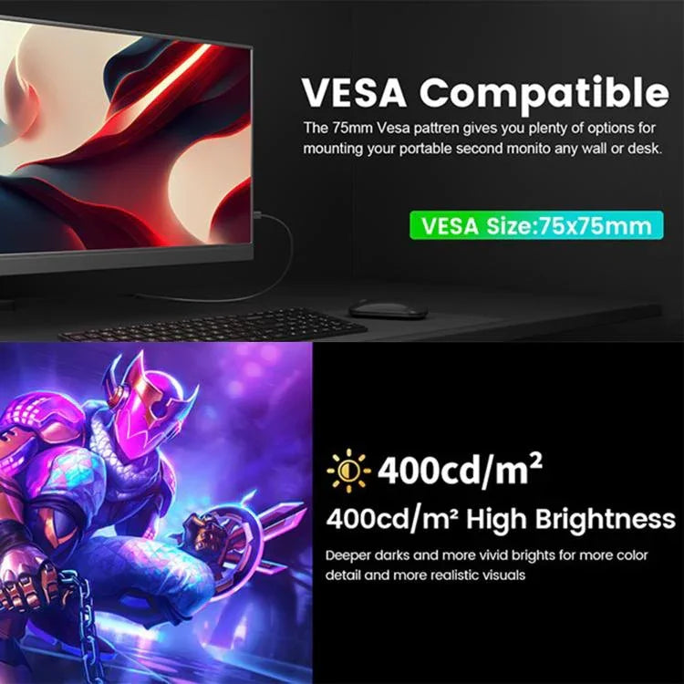 شاشة محمولة 16 بوصة بدقة 4K لشاشة ألعاب موسعة، 16 بوصة 4K