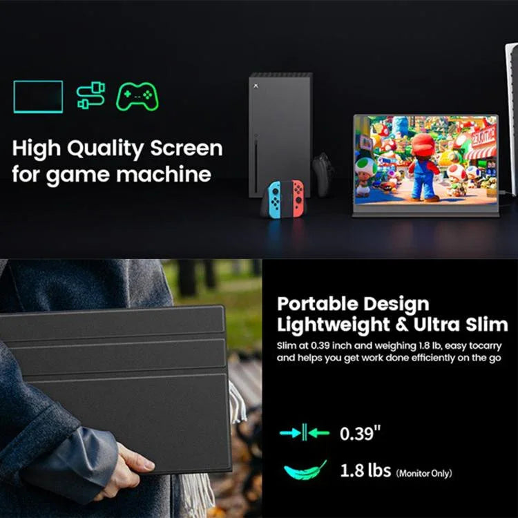 شاشة محمولة 16 بوصة بدقة 4K لشاشة ألعاب موسعة، 16 بوصة 4K