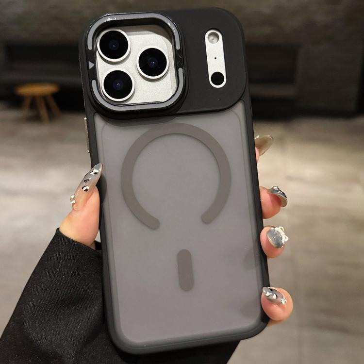 غطاء هاتف مغناطيسي مع MagSafe وحامل عدسة معدني مطفي ملمس الجلد، لهواتف iPhone 17 Pro Max وiPhone 17 Pro وiPhone 17 وiPhone Air وiPhone 16 Pro Max وiPhone 16 Pro