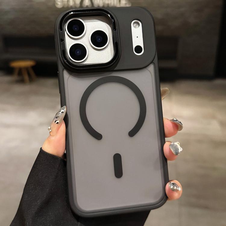 غطاء هاتف مغناطيسي مع MagSafe وحامل عدسة معدني مطفي ملمس الجلد، لهواتف iPhone 17 Pro Max وiPhone 17 Pro وiPhone 17 وiPhone Air وiPhone 16 Pro Max وiPhone 16 Pro