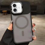 غطاء هاتف مغناطيسي مع MagSafe وحامل عدسة معدني مطفي ملمس الجلد، لهواتف iPhone 17 Pro Max وiPhone 17 Pro وiPhone 17 وiPhone Air وiPhone 16 Pro Max وiPhone 16 Pro