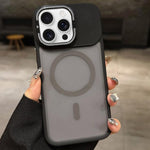 غطاء هاتف مغناطيسي مع MagSafe وحامل عدسة معدني مطفي ملمس الجلد، لهواتف iPhone 17 Pro Max وiPhone 17 Pro وiPhone 17 وiPhone Air وiPhone 16 Pro Max وiPhone 16 Pro