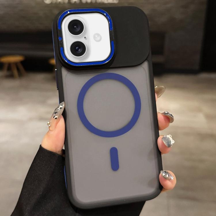 حامل عدسة معدني غير لامع ملمس الجلد مع مغناطيس MagSafe، لهواتف iPhone 16 Plus، iPhone 16، iPhone 15 Pro Max، iPhone 15 Pro، iPhone 15، iPhone 14
