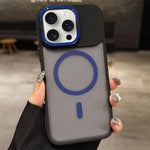 حامل عدسة معدني غير لامع ملمس الجلد مع مغناطيس MagSafe، لهواتف iPhone 16 Plus، iPhone 16، iPhone 15 Pro Max، iPhone 15 Pro، iPhone 15، iPhone 14