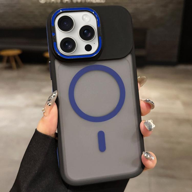 حامل عدسة معدني غير لامع ملمس الجلد مع مغناطيس MagSafe، لهواتف iPhone 16 Plus، iPhone 16، iPhone 15 Pro Max، iPhone 15 Pro، iPhone 15، iPhone 14