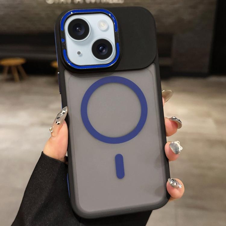 حامل عدسة معدني غير لامع ملمس الجلد مع مغناطيس MagSafe، لهواتف iPhone 16 Plus، iPhone 16، iPhone 15 Pro Max، iPhone 15 Pro، iPhone 15، iPhone 14
