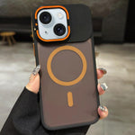 حامل عدسة معدني غير لامع ملمس الجلد مع مغناطيس MagSafe، لهواتف iPhone 16 Plus، iPhone 16، iPhone 15 Pro Max، iPhone 15 Pro، iPhone 15، iPhone 14