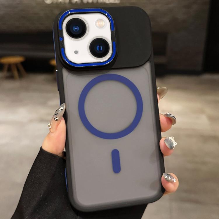حامل عدسة معدني غير لامع ملمس الجلد مع مغناطيس MagSafe، لهواتف iPhone 16 Plus، iPhone 16، iPhone 15 Pro Max، iPhone 15 Pro، iPhone 15، iPhone 14