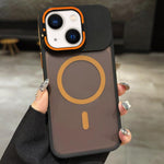 حامل عدسة معدني غير لامع ملمس الجلد مع مغناطيس MagSafe، لهواتف iPhone 16 Plus، iPhone 16، iPhone 15 Pro Max، iPhone 15 Pro، iPhone 15، iPhone 14