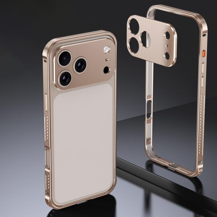 غطاء إطار معدني مضاد للانزلاق مزدوج الجوانب مع غطاء عدسة، لهواتف iPhone 17 Pro Max، iPhone 17 Pro، iPhone 17، iPhone 16 Pro Max، iPhone 16 Pro، iPhone 16