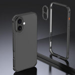 غطاء إطار معدني مضاد للانزلاق مزدوج الجوانب مع غطاء عدسة، لهواتف iPhone 17 Pro Max، iPhone 17 Pro، iPhone 17، iPhone 16 Pro Max، iPhone 16 Pro، iPhone 16