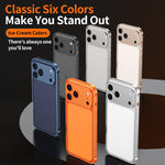 غطاء إطار معدني مضاد للانزلاق مزدوج الجوانب مع غطاء عدسة، لهواتف iPhone 17 Pro Max، iPhone 17 Pro، iPhone 17، iPhone 16 Pro Max، iPhone 16 Pro، iPhone 16