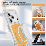 غطاء هاتف مغناطيسي MagSafe شفاف غير لامع ملمس الجلد الكريستالي، لهواتف iPhone 17 Pro Max، iPhone 17 Pro، iPhone 17، iPhone Air