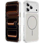 غطاء هاتف مغناطيسي MagSafe شفاف غير لامع ملمس الجلد الكريستالي، لهواتف iPhone 17 Pro Max، iPhone 17 Pro، iPhone 17، iPhone Air