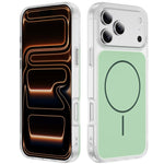 غطاء هاتف مغناطيسي MagSafe شفاف غير لامع ملمس الجلد الكريستالي، لهواتف iPhone 17 Pro Max، iPhone 17 Pro، iPhone 17، iPhone Air