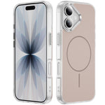 غطاء هاتف مغناطيسي MagSafe شفاف غير لامع ملمس الجلد الكريستالي، لهواتف iPhone 17 Pro Max، iPhone 17 Pro، iPhone 17، iPhone Air