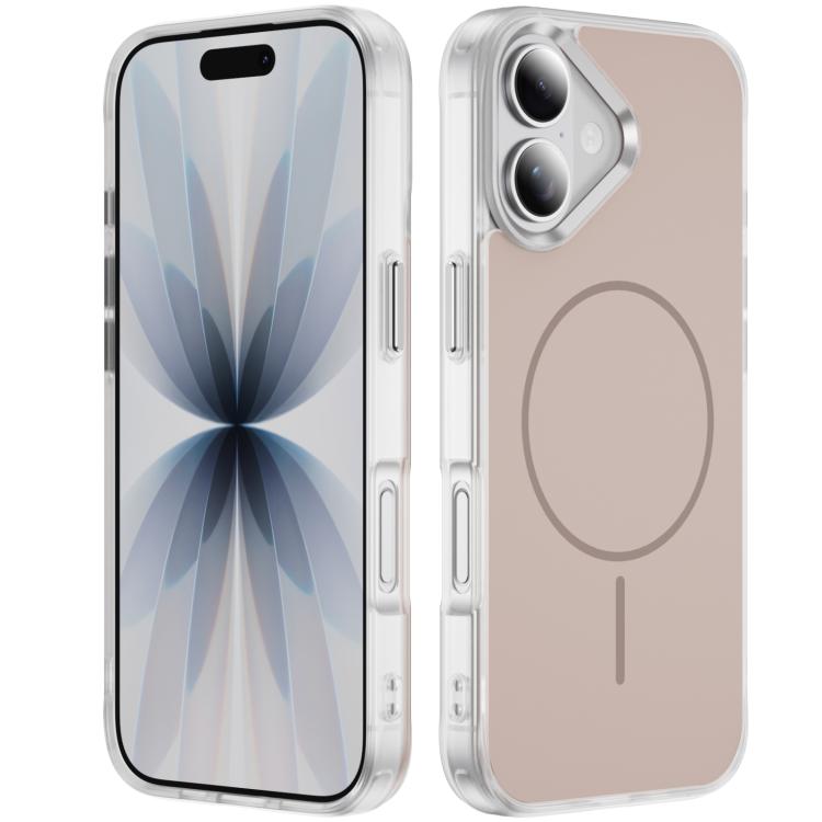 غطاء هاتف مغناطيسي MagSafe شفاف غير لامع ملمس الجلد الكريستالي، لهواتف iPhone 17 Pro Max، iPhone 17 Pro، iPhone 17، iPhone Air
