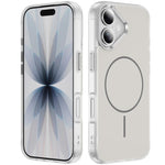 غطاء هاتف مغناطيسي MagSafe شفاف غير لامع ملمس الجلد الكريستالي، لهواتف iPhone 17 Pro Max، iPhone 17 Pro، iPhone 17، iPhone Air