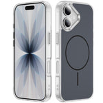 غطاء هاتف مغناطيسي MagSafe شفاف غير لامع ملمس الجلد الكريستالي، لهواتف iPhone 17 Pro Max، iPhone 17 Pro، iPhone 17، iPhone Air