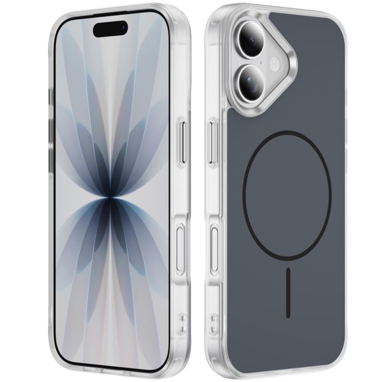 غطاء هاتف مغناطيسي MagSafe شفاف غير لامع ملمس الجلد الكريستالي، لهواتف iPhone 17 Pro Max، iPhone 17 Pro، iPhone 17، iPhone Air