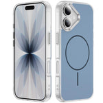 غطاء هاتف مغناطيسي MagSafe شفاف غير لامع ملمس الجلد الكريستالي، لهواتف iPhone 17 Pro Max، iPhone 17 Pro، iPhone 17، iPhone Air