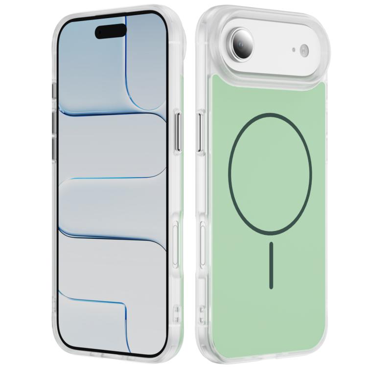 غطاء هاتف مغناطيسي MagSafe شفاف غير لامع ملمس الجلد الكريستالي، لهواتف iPhone 17 Pro Max، iPhone 17 Pro، iPhone 17، iPhone Air