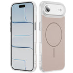 غطاء هاتف مغناطيسي MagSafe شفاف غير لامع ملمس الجلد الكريستالي، لهواتف iPhone 17 Pro Max، iPhone 17 Pro، iPhone 17، iPhone Air