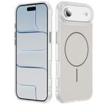 غطاء هاتف مغناطيسي MagSafe شفاف غير لامع ملمس الجلد الكريستالي، لهواتف iPhone 17 Pro Max، iPhone 17 Pro، iPhone 17، iPhone Air