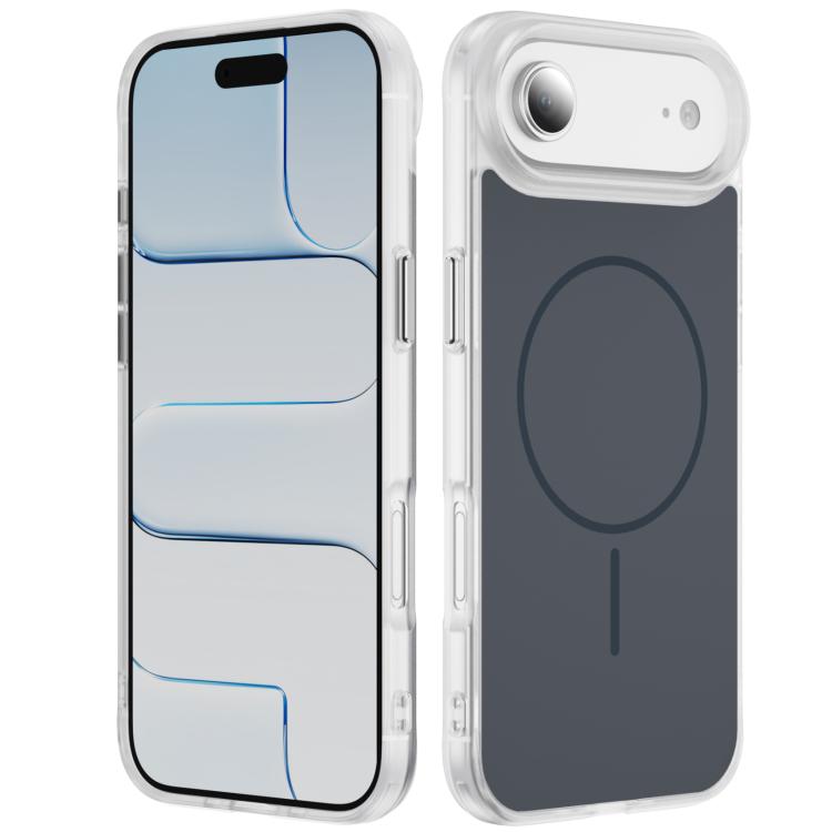 غطاء هاتف مغناطيسي MagSafe شفاف غير لامع ملمس الجلد الكريستالي، لهواتف iPhone 17 Pro Max، iPhone 17 Pro، iPhone 17، iPhone Air