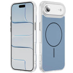 غطاء هاتف مغناطيسي MagSafe شفاف غير لامع ملمس الجلد الكريستالي، لهواتف iPhone 17 Pro Max، iPhone 17 Pro، iPhone 17، iPhone Air