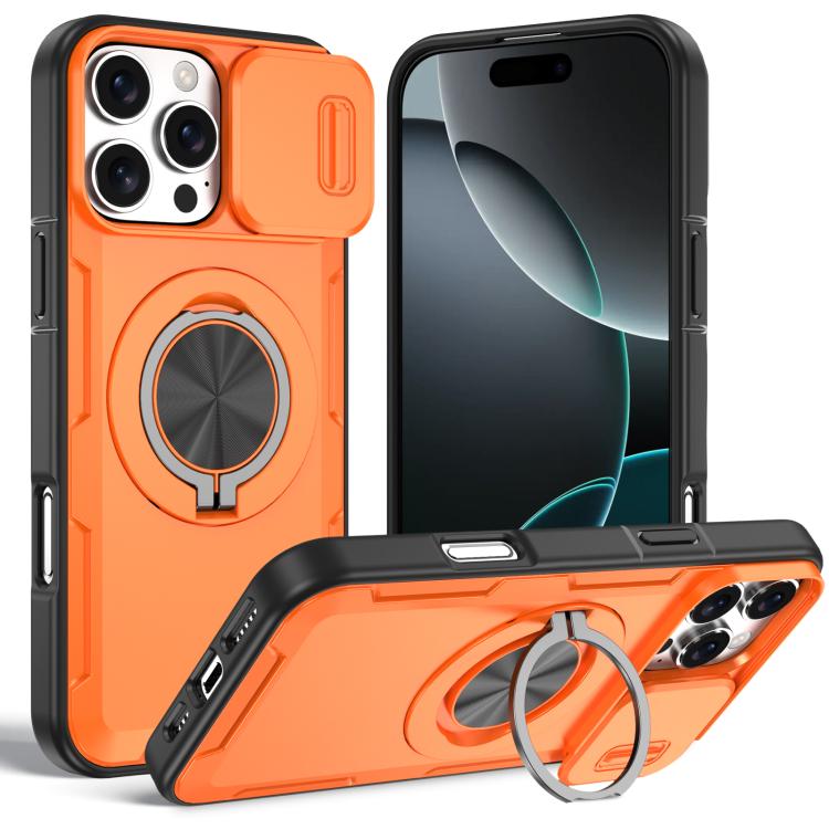 غطاء هاتف ماجسيف مع حامل دوار Camshield، لهواتف iPhone 17 Pro Max، iPhone 17 Pro، iPhone 16 Pro Max، iPhone 16 Pro، iPhone 16 Plus، iPhone 16، iPhone 15 Pro Max، iPhone 15 Pro