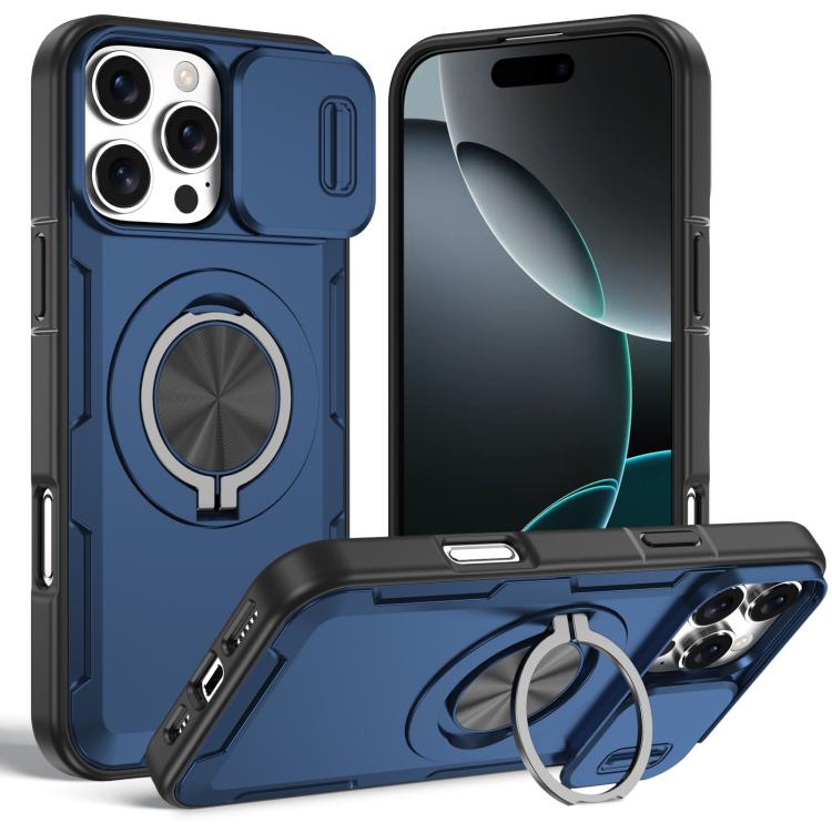 غطاء هاتف ماجسيف مع حامل دوار Camshield، لهواتف iPhone 17 Pro Max، iPhone 17 Pro، iPhone 16 Pro Max، iPhone 16 Pro، iPhone 16 Plus، iPhone 16، iPhone 15 Pro Max، iPhone 15 Pro