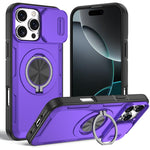 غطاء هاتف ماجسيف مع حامل دوار Camshield، لهواتف iPhone 17 Pro Max، iPhone 17 Pro، iPhone 16 Pro Max، iPhone 16 Pro، iPhone 16 Plus، iPhone 16، iPhone 15 Pro Max، iPhone 15 Pro
