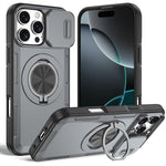 غطاء هاتف ماجسيف مع حامل دوار Camshield، لهواتف iPhone 17 Pro Max، iPhone 17 Pro، iPhone 16 Pro Max، iPhone 16 Pro، iPhone 16 Plus، iPhone 16، iPhone 15 Pro Max، iPhone 15 Pro