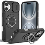 غطاء هاتف ماجسيف مع حامل دوار Camshield، لهواتف iPhone 17 Pro Max، iPhone 17 Pro، iPhone 16 Pro Max، iPhone 16 Pro، iPhone 16 Plus، iPhone 16، iPhone 15 Pro Max، iPhone 15 Pro