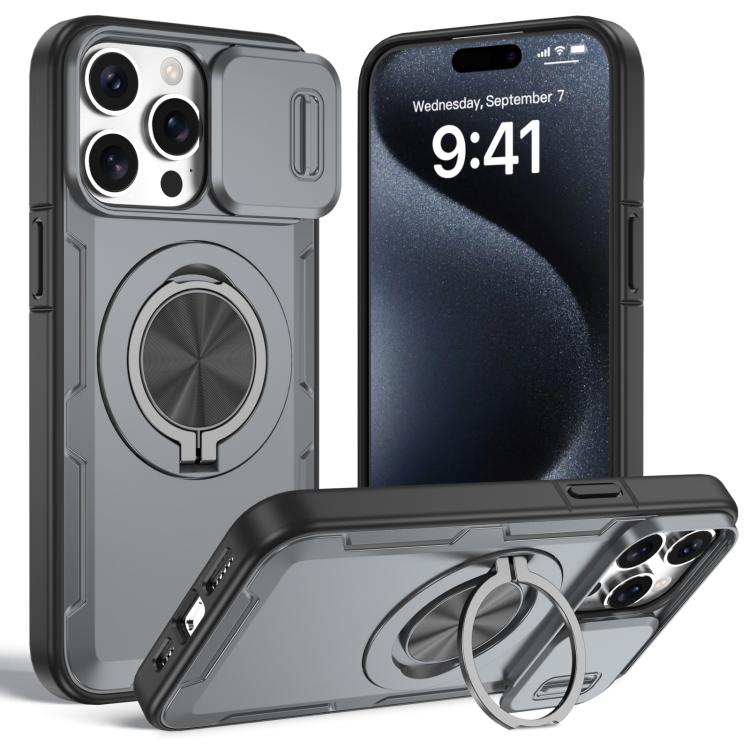 غطاء هاتف ماجسيف مع حامل دوار Camshield، لهواتف iPhone 17 Pro Max، iPhone 17 Pro، iPhone 16 Pro Max، iPhone 16 Pro، iPhone 16 Plus، iPhone 16، iPhone 15 Pro Max، iPhone 15 Pro